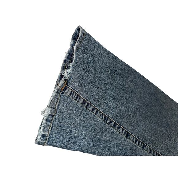 Caché Y2K Patchwork Bootcut Jeans Distressed Tapestry Pocket Denim Size 6 - Picture 12 of 14